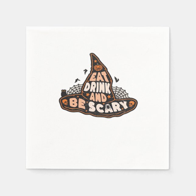 Servilleta De Papel Eat Drink And Be Scary Witch Only Halloween Gift F (Anverso)