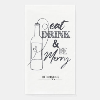 Servilleta De Papel Eat, Drink & Be Merry Custom Paper Dinner Napkin