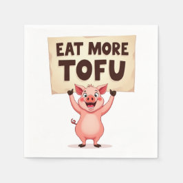 Servilleta De Papel Eat More Tofu – Pig Protest Napkin