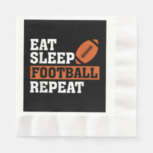 Servilleta De Papel Eat Sleep Football Repetir el asombroso amor Vi