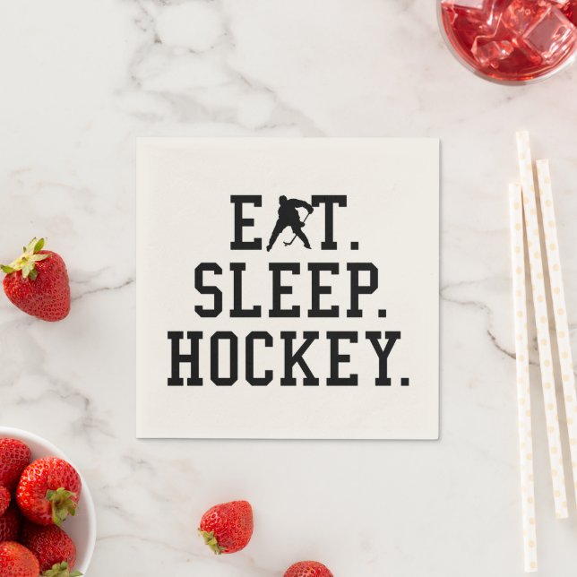 Servilleta De Papel Eat Sleep Hockey - Amantes de hockey Hoodie (In situ)