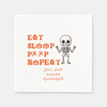 Eat Sleep Poop Repete Cute Octubre Nuevo Skeleton