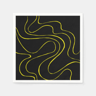 Servilleta De Papel Ebb and Flow 2 en negro y amarillo