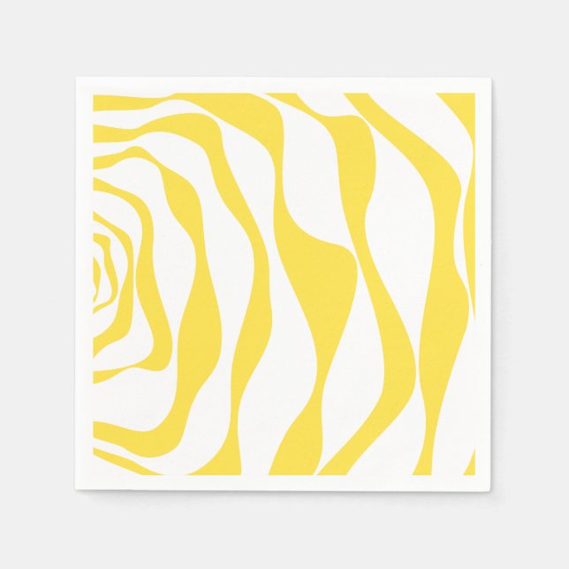 Servilleta De Papel Ebb y Flow 4 en amarillo limón y blanco (Anverso)