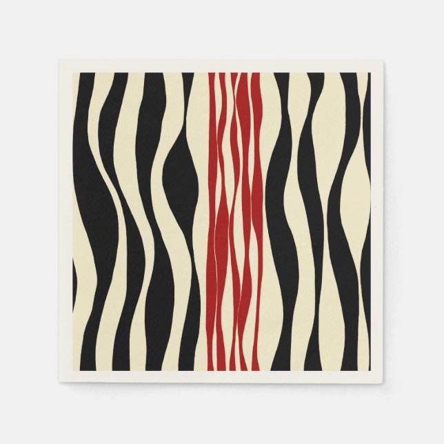 Servilleta De Papel Ebb y Flow - Rojo y Crema (Anverso)