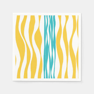 Servilleta De Papel Ebb y Flow - Turquesa y Amarillo
