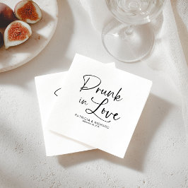 Servilleta De Papel Ebrio de Amor Caligrafía Moderna para Bodas