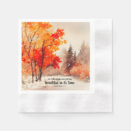 Servilleta De Papel Ecclesiastes 3:11 Biblia Verse Fall Watercolor