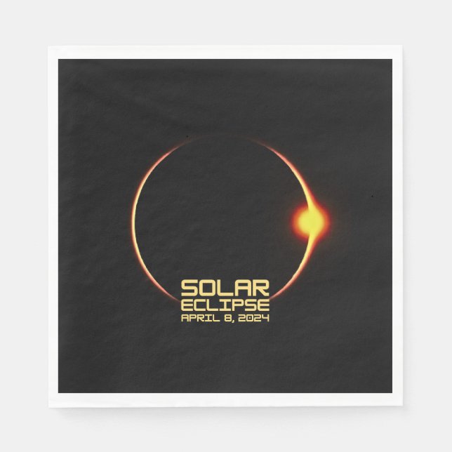 Servilleta De Papel Eclipse solar 8 de abril de 2024 (Anverso)