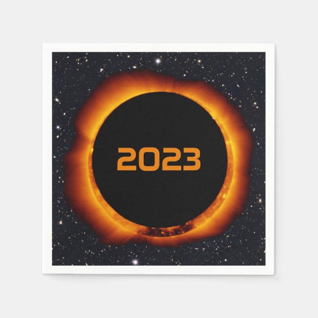 Servilleta De Papel Eclipse solar anual de 2023 (Anverso)