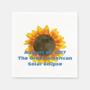 Servilleta De Papel Eclipse solar de 2017, edición girasol