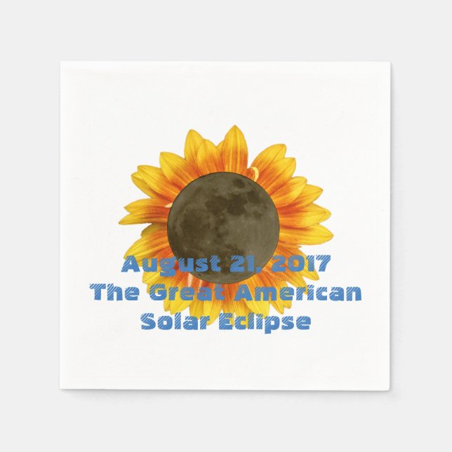 Servilleta De Papel Eclipse solar de 2017, edición girasol (Anverso)