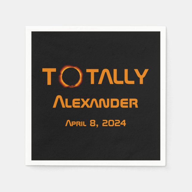 Servilleta De Papel Eclipse solar de 2024 totalmente personal (Anverso)