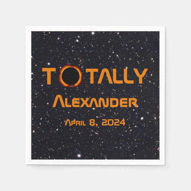 Servilleta De Papel Eclipse solar de 2024 totalmente personal (Anverso)