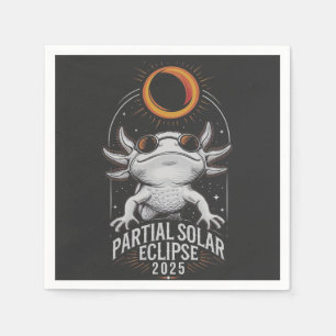Servilleta De Papel Eclipse solar parcial 2025 Axolotl Anfibio