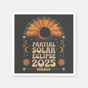 Servilleta De Papel Eclipse solar parcial 2025 Quebec Canadá