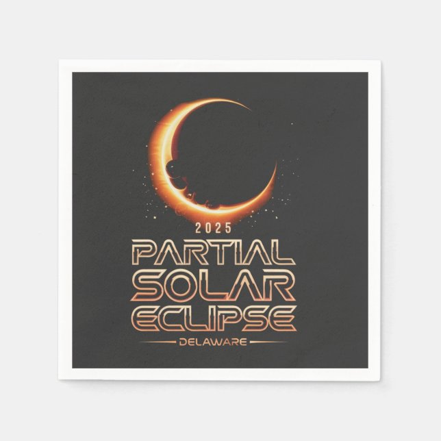 Servilleta De Papel Eclipse solar parcial de Nueva Jersey 2025 (Anverso)