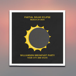 Servilleta De Papel Eclipse solar parcial marzo 2025 Personalizado