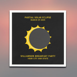Servilleta De Papel Eclipse solar parcial marzo 2025 Personalizado