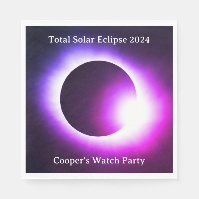 Servilleta De Papel Eclipse solar total 2024 (Anverso)