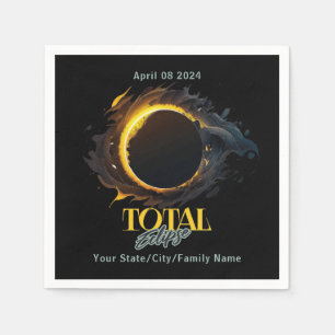 Servilleta De Papel Eclipse solar total 2024 Cósmico del estado de su