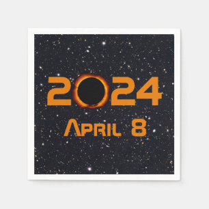 Servilleta De Papel Eclipse solar total 2024 Fecha Starry Sky