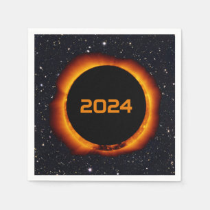 Servilleta De Papel Eclipse solar total 2024 Fecha Starry Sky