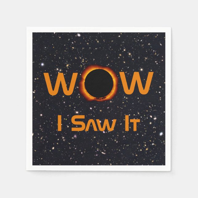 Servilleta De Papel Eclipse Solar Total 2024 WOW Lo Vi (Anverso)