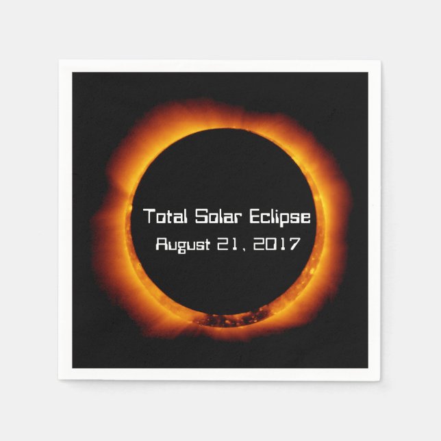 Servilleta De Papel Eclipse solar total de 2017 (Anverso)