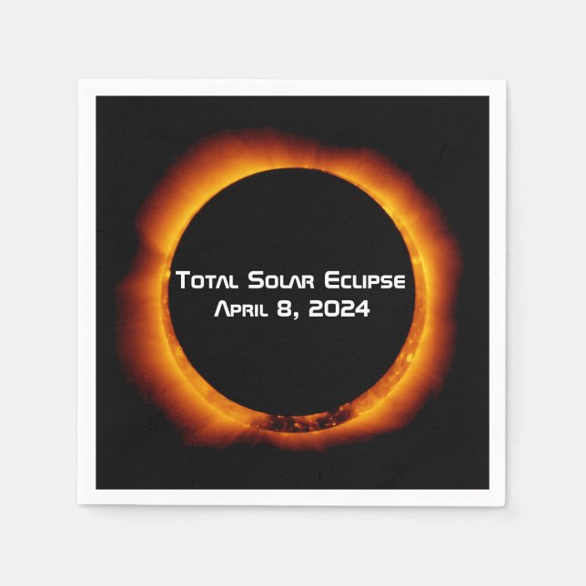 Servilleta De Papel Eclipse solar total de 2024 (Anverso)