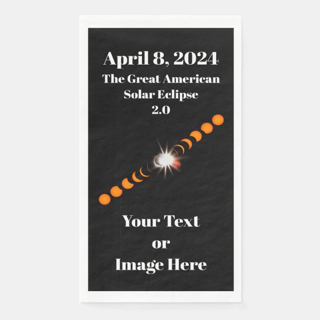 Servilleta De Papel Eclipse solar total de 2024 (Anverso)