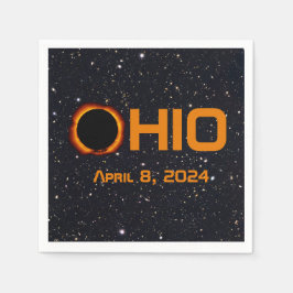 Servilleta De Papel Eclipse solar total de Ohio 2024