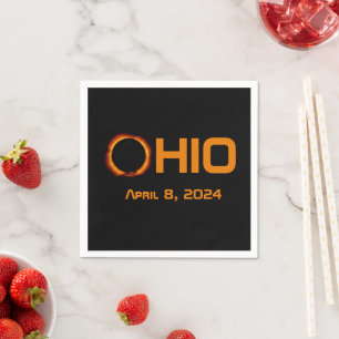 Servilleta De Papel Eclipse solar total de Ohio 2024