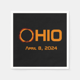 Servilleta De Papel Eclipse solar total de Ohio 2024
