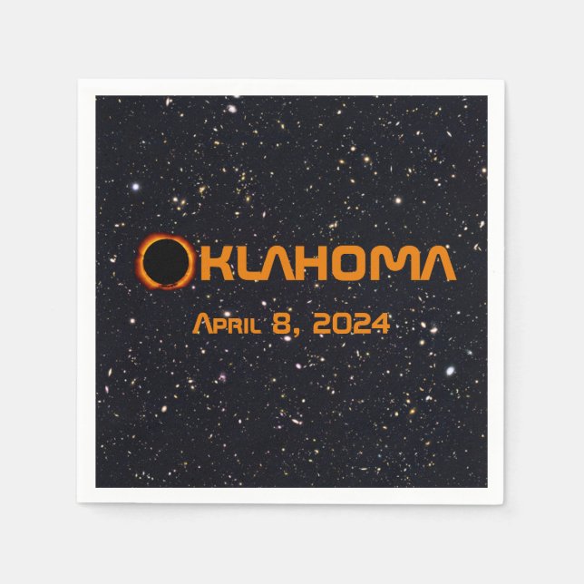 Servilleta De Papel Eclipse solar total de Oklahoma 2024 (Anverso)