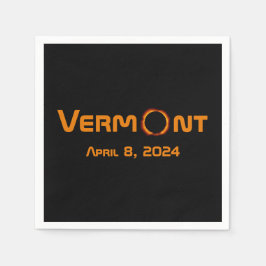 Servilleta De Papel Eclipse solar total de Vermont 2024