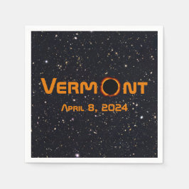 Servilleta De Papel Eclipse solar total de Vermont 2024