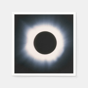 Servilleta De Papel Eclipse solar total en blanco y negro