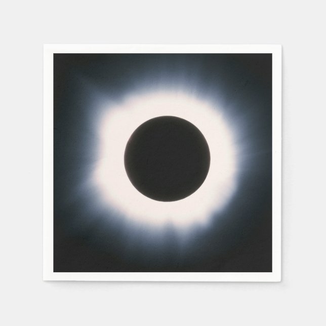 Servilleta De Papel Eclipse solar total en blanco y negro (Anverso)