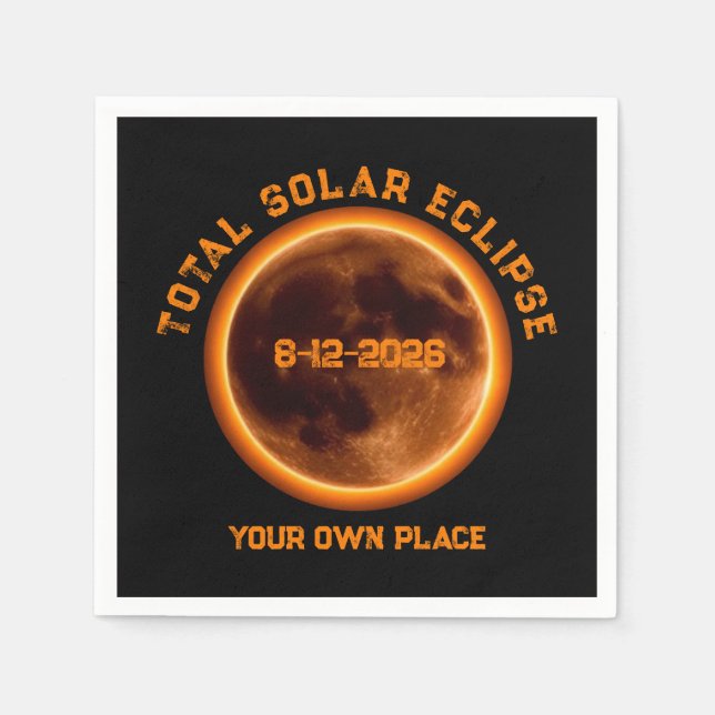 Servilleta De Papel Eclipse Total de Sol 12 de agosto de 2026 (Anverso)