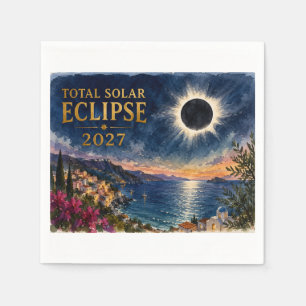 Servilleta De Papel Eclipse Total de Sol 2027 Mediterráneo 