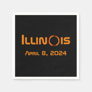 Servilleta De Papel Eclipse total solar de Illinois 2024