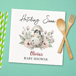 Servilleta De Papel Eclosión Inminente Baño de Bebé Pollito Rústico