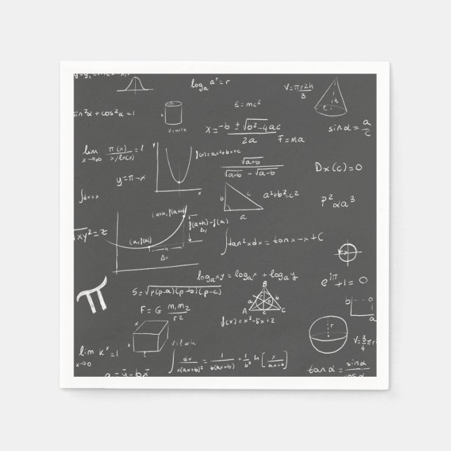 Servilleta De Papel Ecuaciones matemáticas, fórmulas y fiesta gráfico (Anverso)