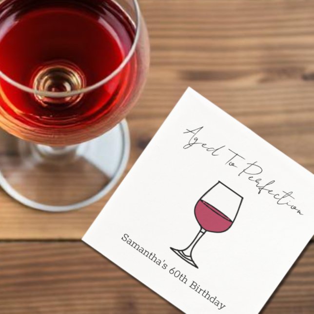 Servilleta De Papel Edad A Perfección Vino 60 cumpleaños (Subido por el creador)