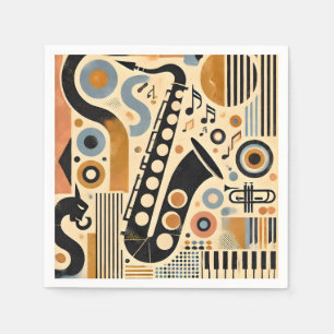 Servilleta De Papel Edad de Jazz de Mediados del Siglo Minimalista Art