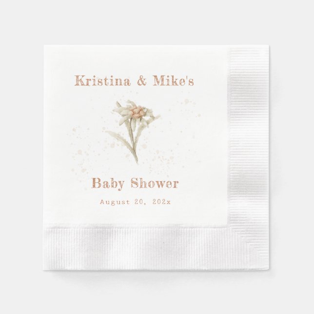 Servilleta De Papel Edelweiss Alpine Wildflower (Anverso)