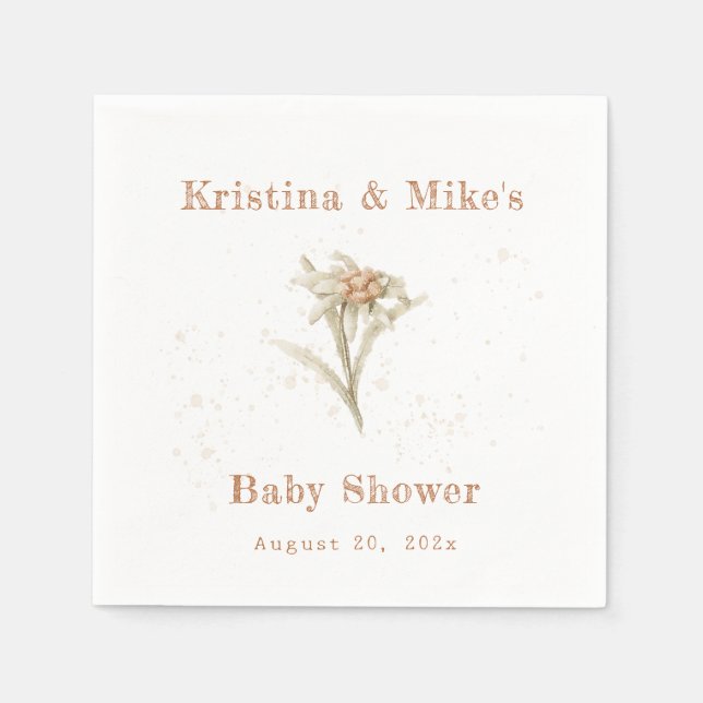 Servilleta De Papel Edelweiss Alpine Wildflower (Anverso)