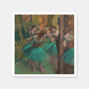 Servilleta De Papel Edgar Degas - Bailarinas, rosa y verde