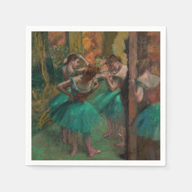 Servilleta De Papel Edgar Degas - Bailarinas, rosadas y verdes (Anverso)